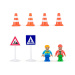 Set giocattolo con 12 veicoli da cantiere - Woodyland