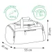 Spirit: Borsa sportiva grigio chiaro con cerniera verde neon 55x31x41cm