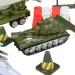 Super Army: Set di giochi militari con veicoli in metallo e aereo a retrocarica in due varianti