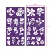 TyToo: Set di stencil per tatuaggi glitterati con fiori, 24 pezzi
