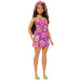 Barbie: Fashionista Amiche bambola alla moda con abito floreale e ciocche viola – Mattel