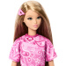 Barbie: Fashionista Amiche bambola alla moda con abito rosa a fantasia foulard - Mattel
