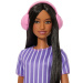 Barbie: Fashionista Amiche stilosa bambola fashion con cuffie in abito viola – Mattel